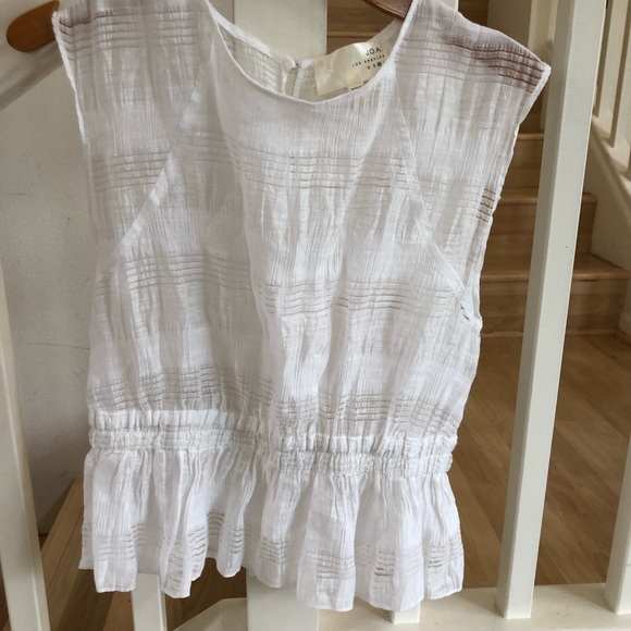 J.O.A. linen blend summer white top - Picture 4 of 4